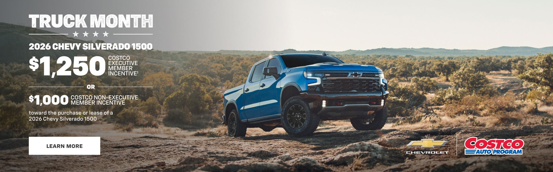 2026 Chevy Silverado 1500. $1,250 COSTCO EXECUTIVE MEMBER INCENTIVE OR $1,000 COSTCO NON-EXECUTIV...